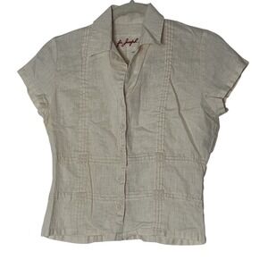 For Joseph Linen Shirt‎ Women's Small  100% Linen Button Up Short Sleeve Casual